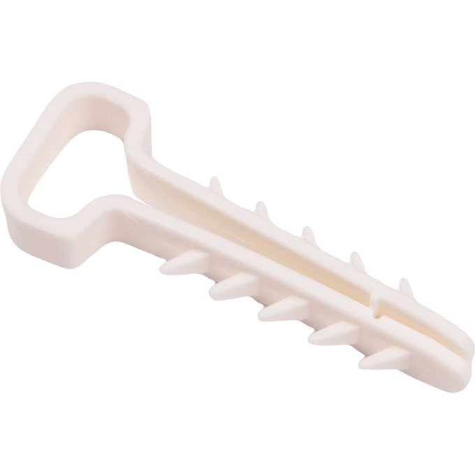 Дюбель-хомут JAZZWAY 5054905 PCD-F 05х08-45-100WH для плоского кабеля PA6,6 бел. (уп.100шт)